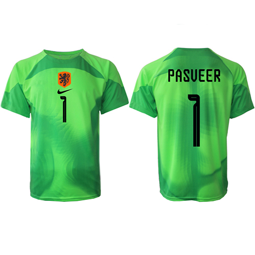 Camisa de time de futebol Holanda Remko Pasveer #1 Goleiro Replicas 1º Equipamento Mundo 2022 Manga Curta